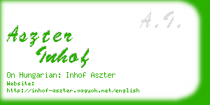 aszter inhof business card